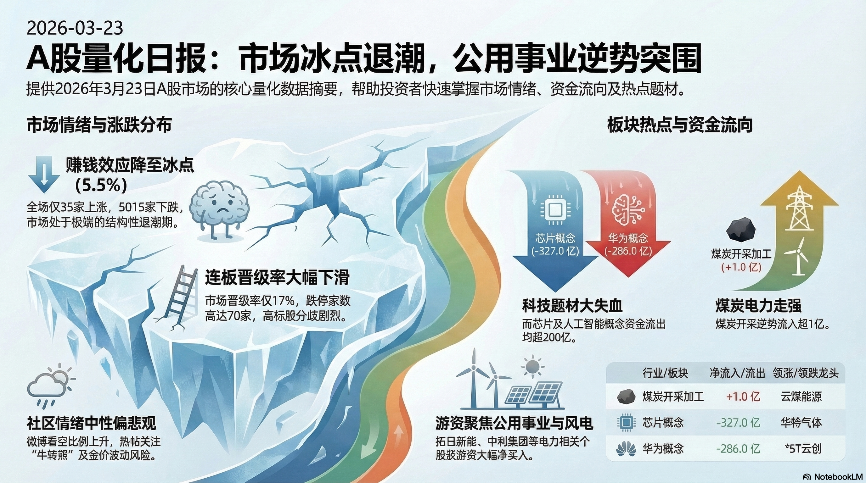 A股市场日报 | 3月23日 【冰点崩跌·结构硬扛】 封面图